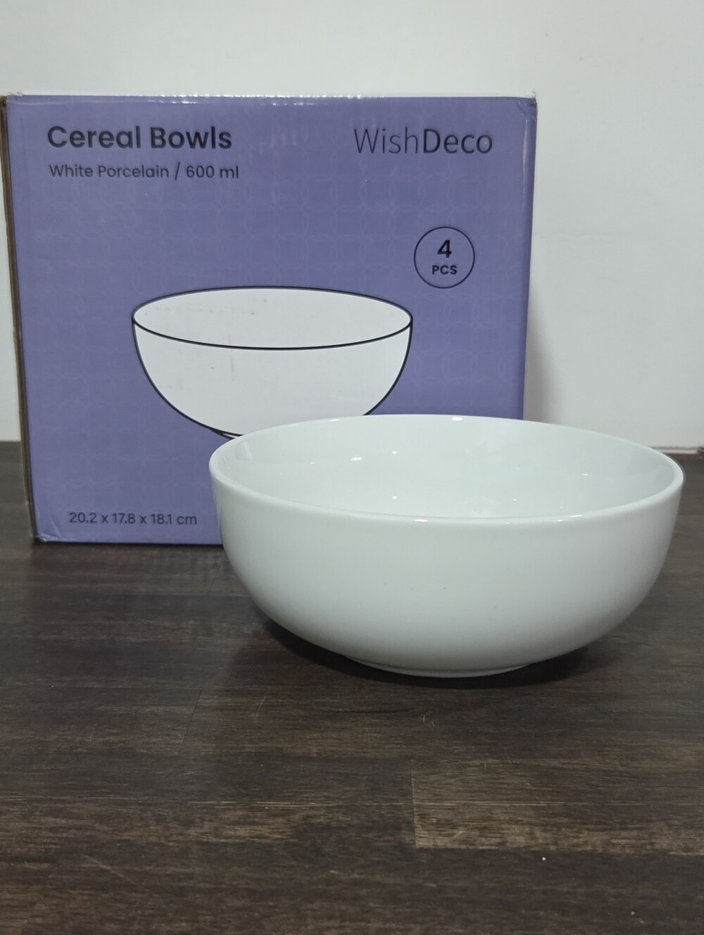 White Porcelain Cereal Bowl - Set of 4